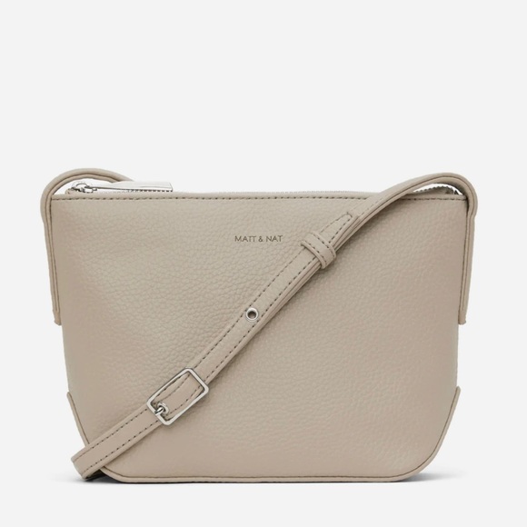 Matt & Nat Bags Matt And Nat Vegan Leather Light Gray Midsize